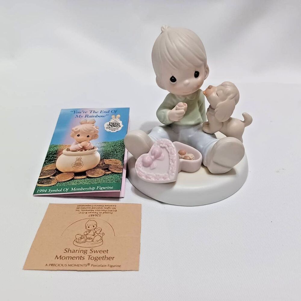 NIB Precious Moments - Sharing Sweet Moments Together - #526487  Boy and‎ Dog